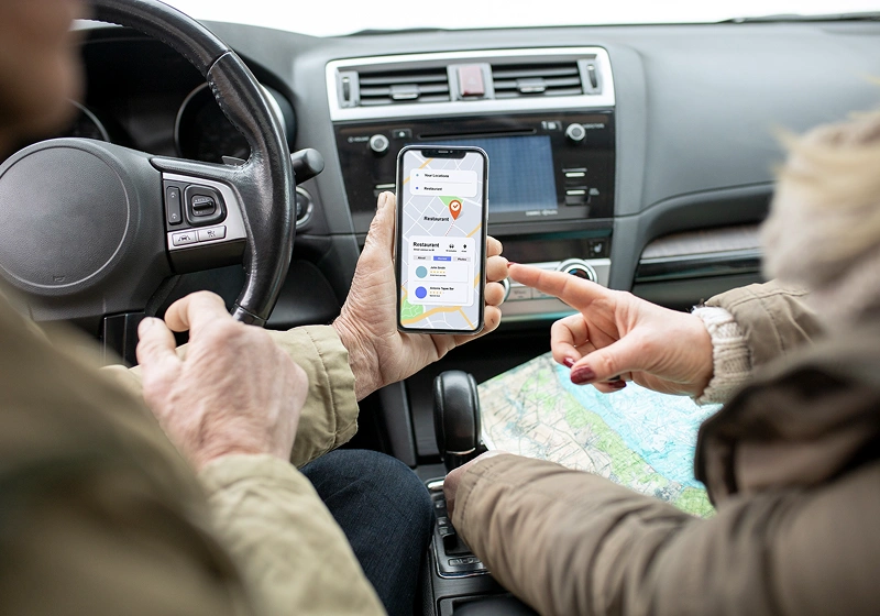 On-demand car rental application development illustration