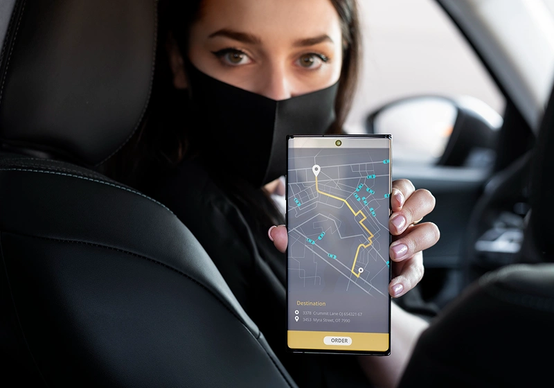 Car rental app UI UX design services illustration