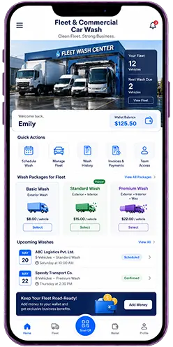 Fleet and commercial car wash app