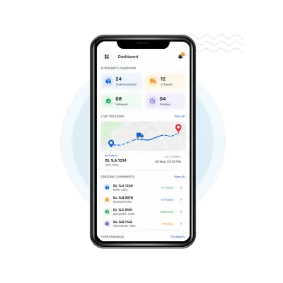 Screenshot of the fleet management user panel (for drivers)