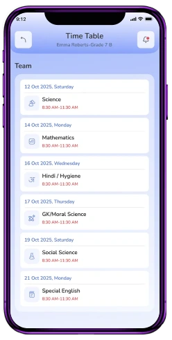 End-to-end school management platform &mdash; mobile app mockup