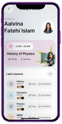 AI-powered school management &mdash; mobile app mockup