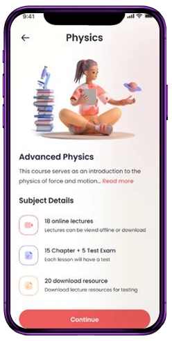 Smartphone mockup showing higher education tutor application interface