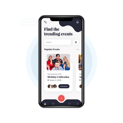 Event management app user panel &mdash; event listings, registration, and agenda on mobile