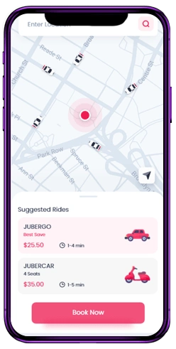Illustration for door-to-door car service app development