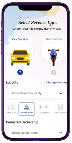 Illustration for door-to-door car service app development