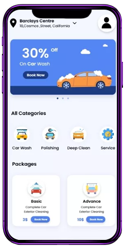 Illustration for on-demand car wash app development