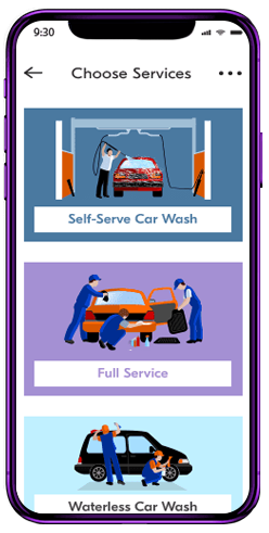 Illustration for on-demand car wash app development