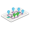 Route optimization algorithm module icon for pickup and delivery app development
